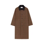 The Frankie Shop Elton Reversible Car Coat – Brown Glen Plaid
