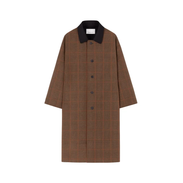 The Frankie Shop Elton Reversible Car Coat – Brown Glen Plaid