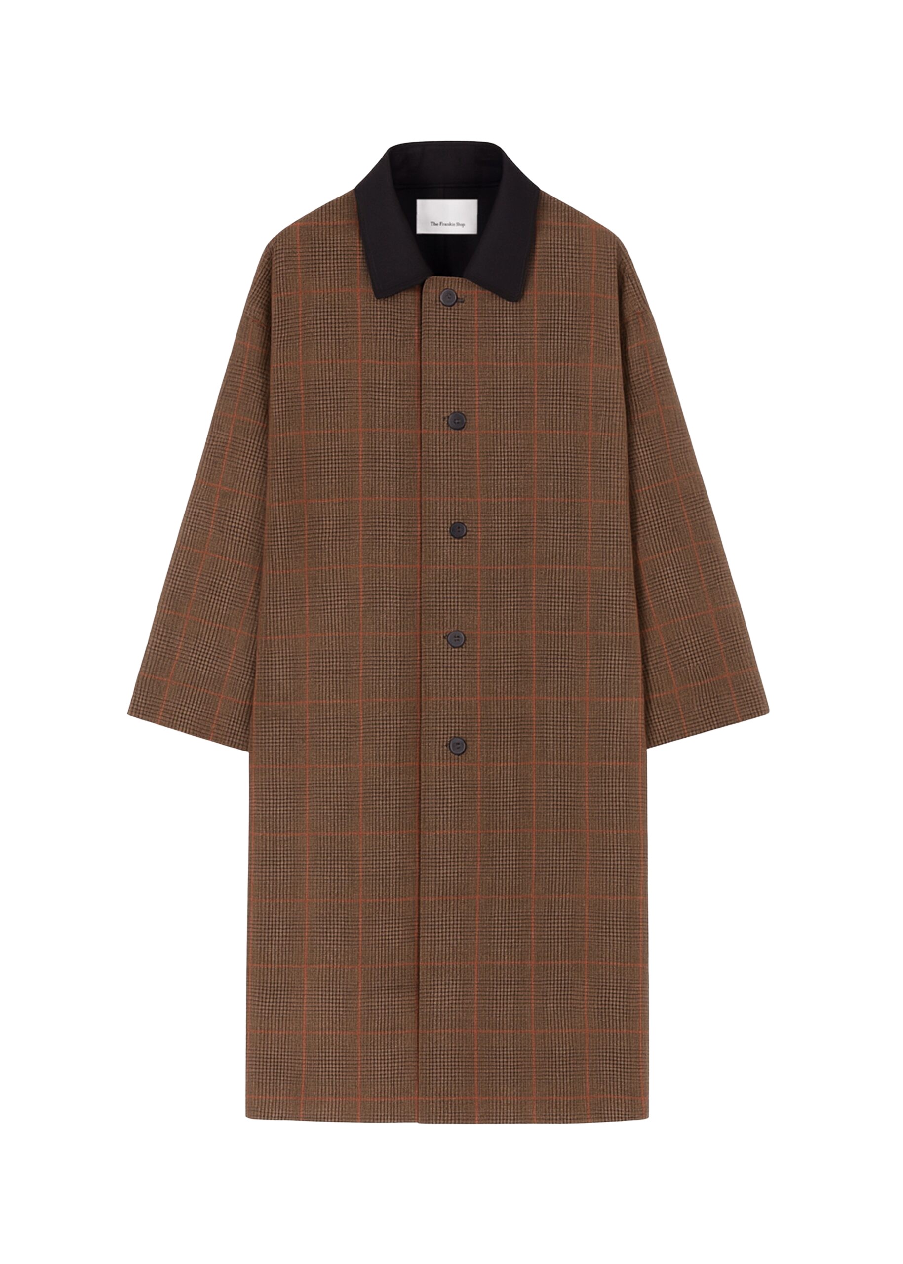 The Frankie Shop Elton Reversible Car Coat – Brown Glen Plaid