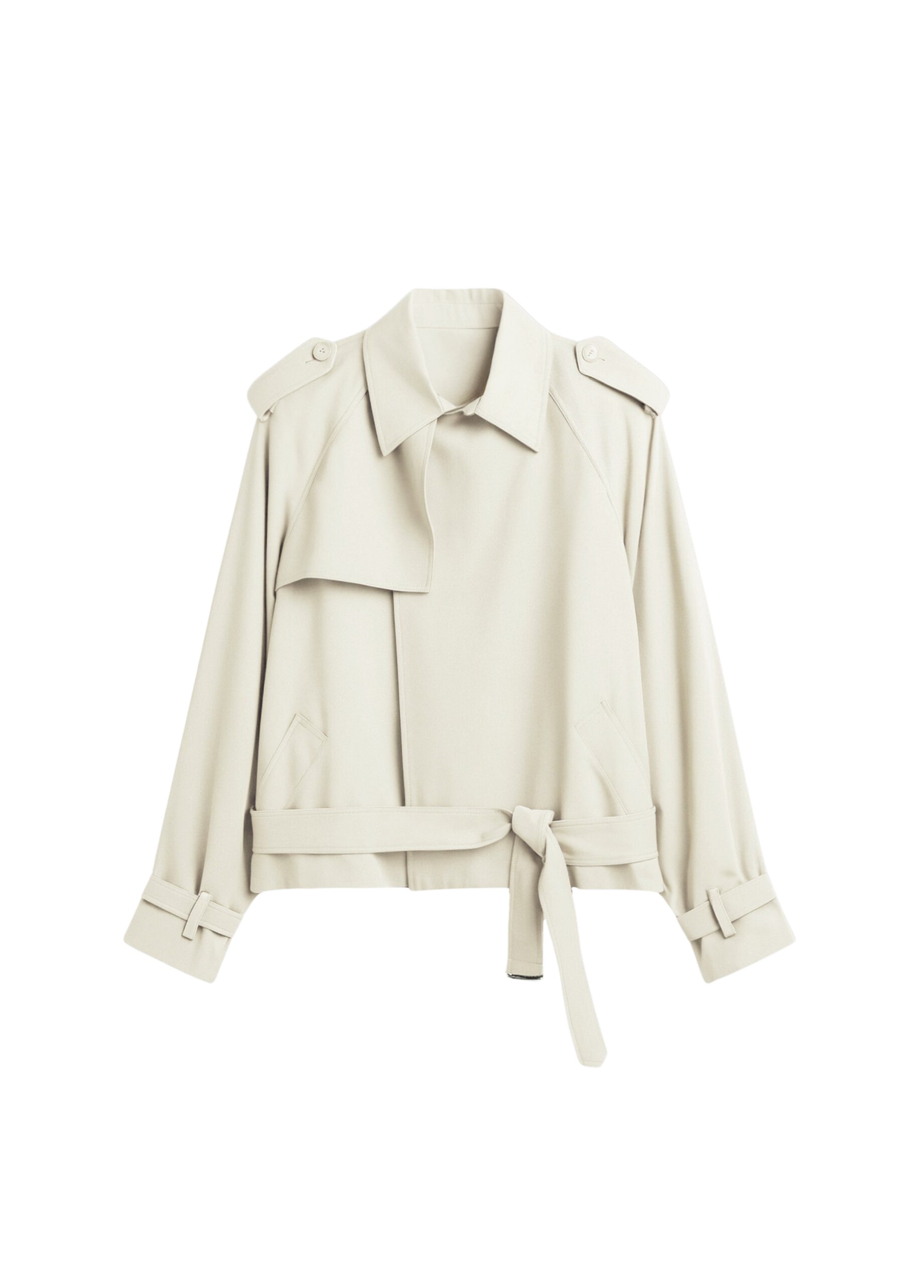 The Frankie Shop Elva Fluid Short Trench – Ivory