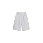 The Frankie Shop Elyn Cotton Bermuda Shorts - Light Blue/Brown Stripe - Oversized Minimalist Shorts in Multicolour - Shop at Luxury Shoes 