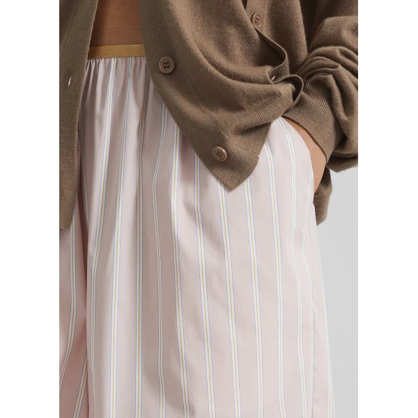 The Frankie Shop Elyn Elastic Bermuda Shorts - Pink/White Stripes - Oversized Minimalist Shorts in Multicolour - Shop at Luxury Shoes 