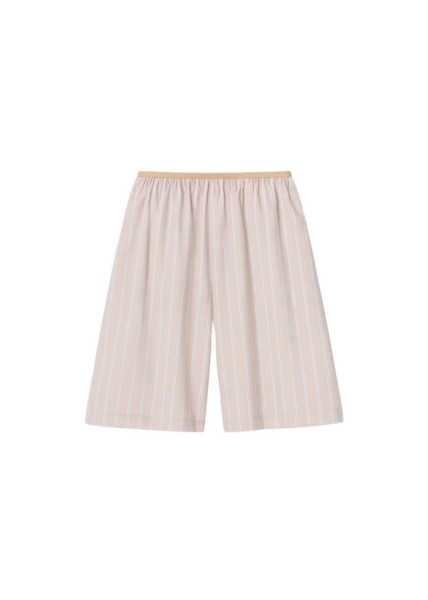 The Frankie Shop Elyn Elastic Bermuda Shorts - Pink/White Stripes - Oversized Minimalist Shorts in Multicolour - Shop at Luxury Shoes 