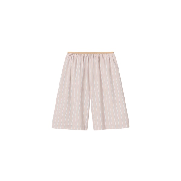 The Frankie Shop Elyn Elastic Bermuda Shorts - Pink/White Stripes - Oversized Minimalist Shorts in Multicolour - Shop at Luxury Shoes 