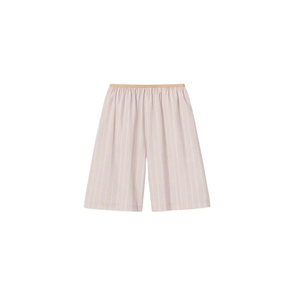 The Frankie Shop Elyn Elastic Bermuda Shorts - Pink/White Stripes - Oversized Minimalist Shorts in Multicolour - Shop at Luxury Shoes 