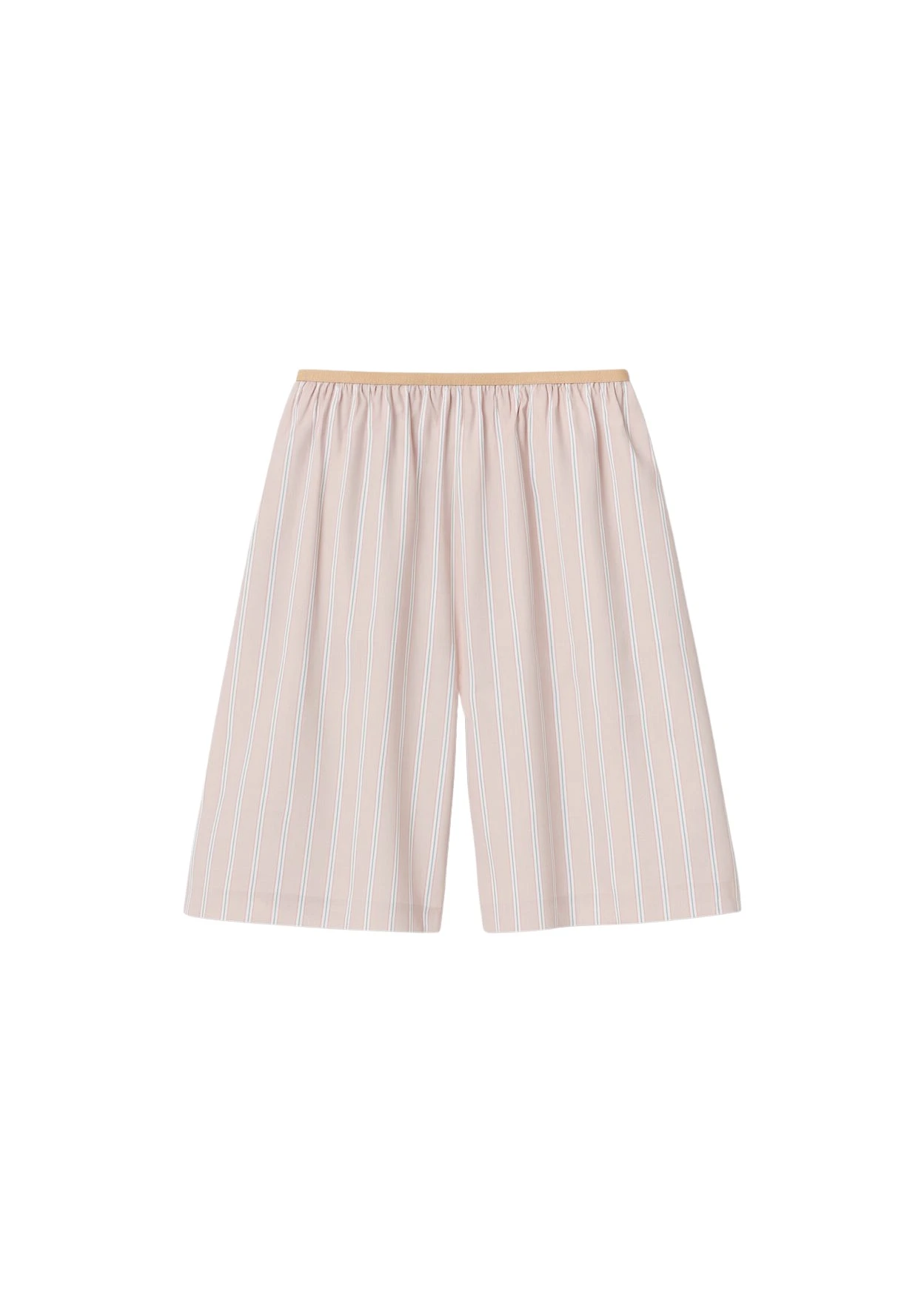 The-Frankie-Shop-Elyn-Elastic-Bermuda-Shorts-PinkWhite-Stripes-coveti65532_nobg The Frankie Shop Elyn Elastic Bermuda Shorts - Pink/White Stripes - Oversized Minimalist Shorts in Multicolour - Shop at Luxury Shoes