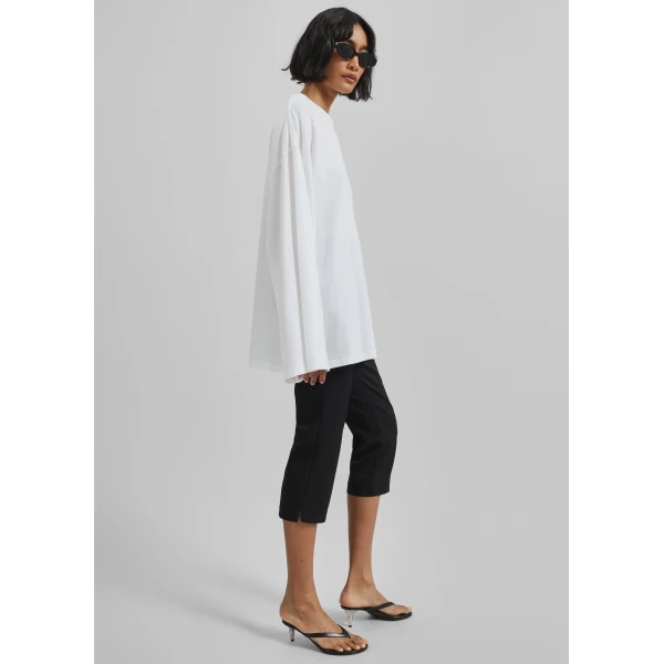 The Frankie Shop Emersyn Capri Pants - Black - Oversized Minimalist Pants in Black - Shop at Luxury Shoes 