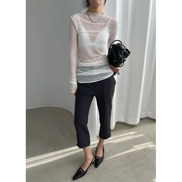 The Frankie Shop Emersyn Capri Pants - Black - Oversized Minimalist Pants in Black - Shop at Luxury Shoes 