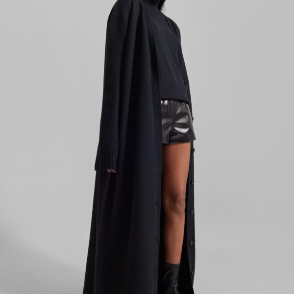 The Frankie Shop Emi Long Knit Cardigan – Black, view 3