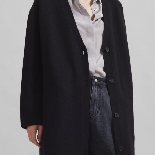 The Frankie Shop Emi Long Knit Cardigan – Black, view 5