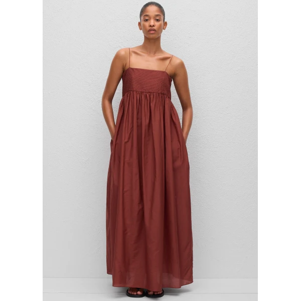 The Frankie Shop Empire Pintuck Bodice Dress – Maroc, view 2