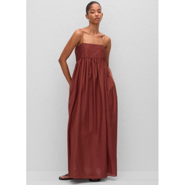 The Frankie Shop Empire Pintuck Bodice Dress – Maroc, view 3