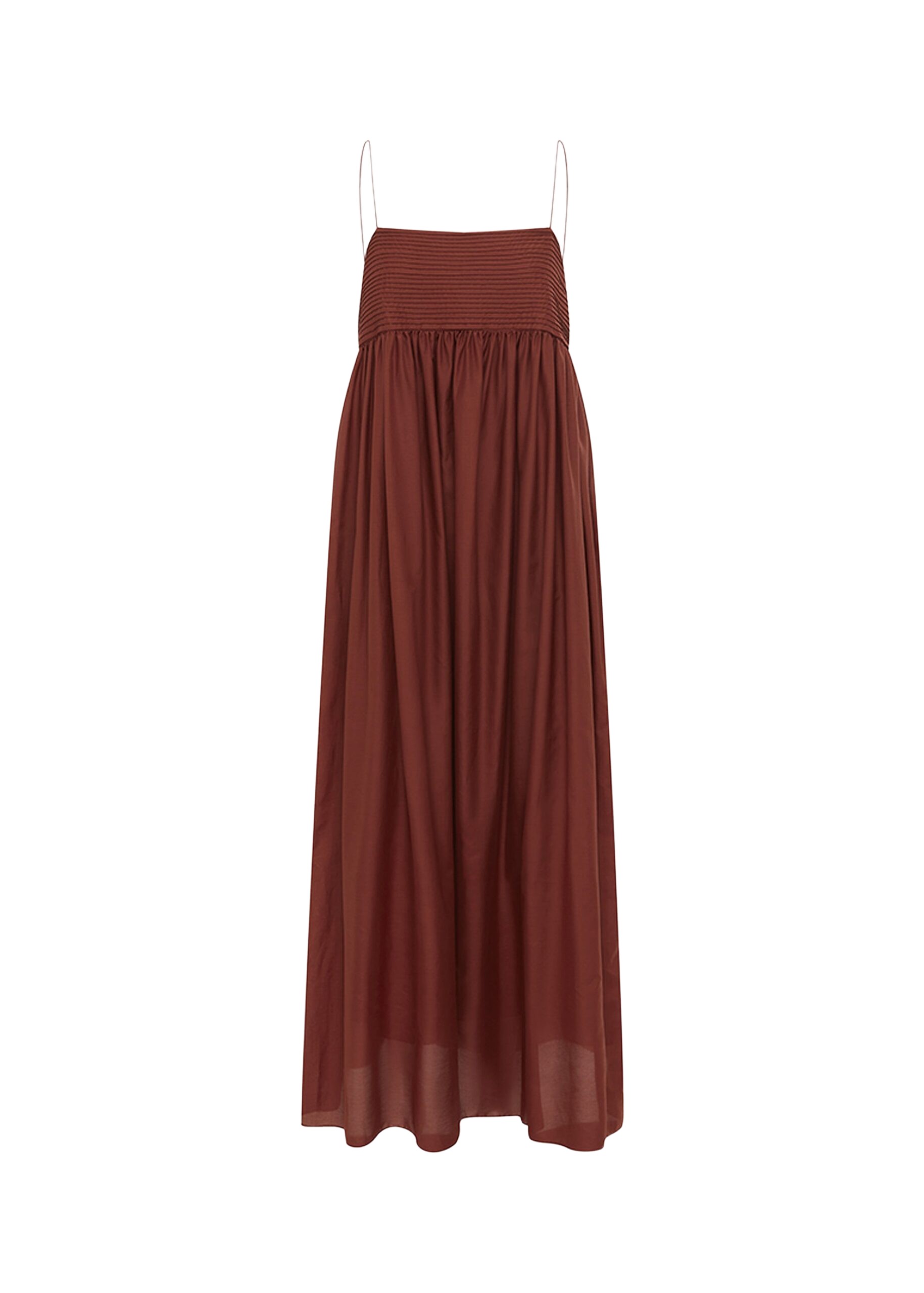 The Frankie Shop Empire Pintuck Bodice Dress - Maroc - Oversized Minimalist Dresses in Beige - Shop at Luxury Shoes 