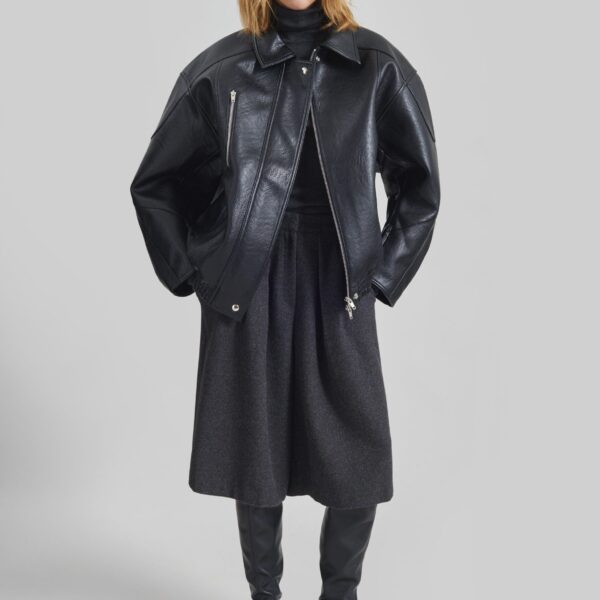 The Frankie Shop Enora Faux Leather Jacket – Black, view 5