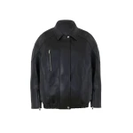 The Frankie Shop Enora Faux Leather Jacket - Black - Oversized Minimalist Jackets in Black - Shop at Luxury Shoes 