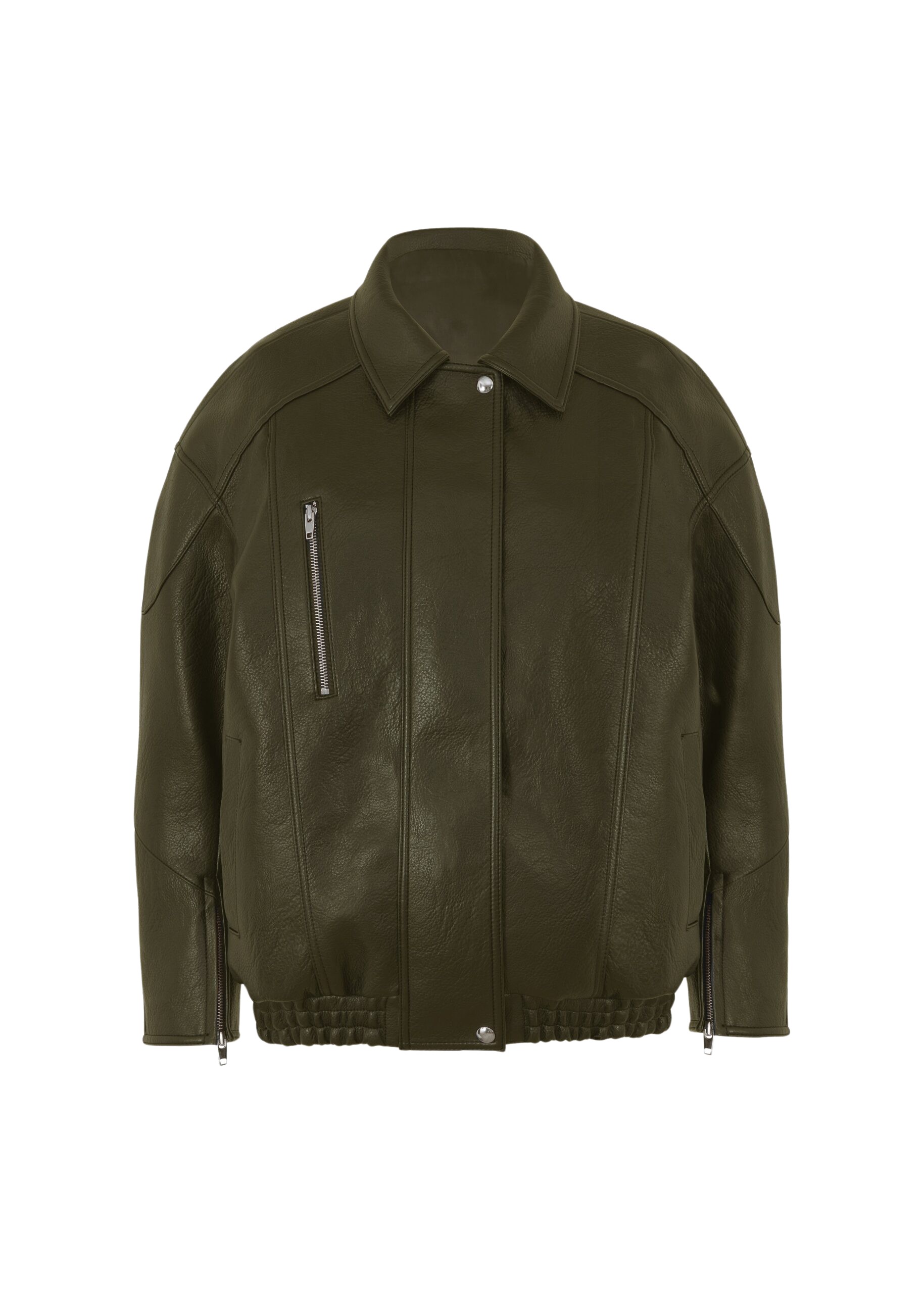 The Frankie Shop Enora Faux Leather Jacket – Olive
