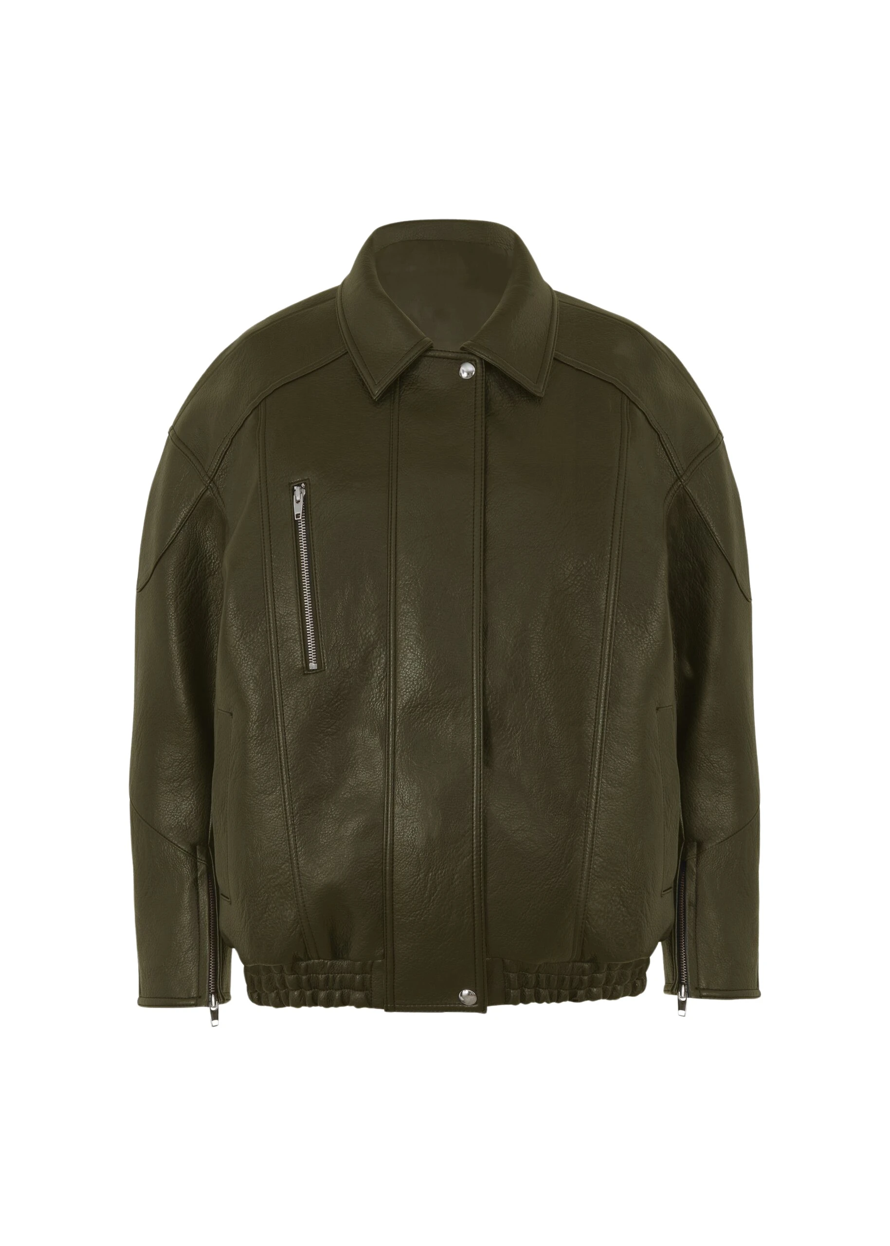 The Frankie Shop Enora Faux Leather Jacket – Olive