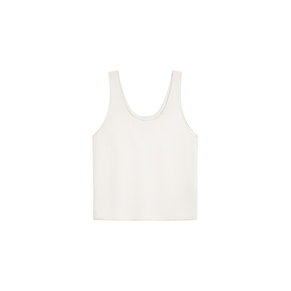The Frankie Shop Esten Tank Top - Ivory - Oversized Minimalist Tops in Ivory - Shop at Luxury Shoes 