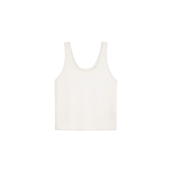 The Frankie Shop Esten Tank Top - Ivory - Oversized Minimalist Tops in Ivory - Shop at Luxury Shoes 