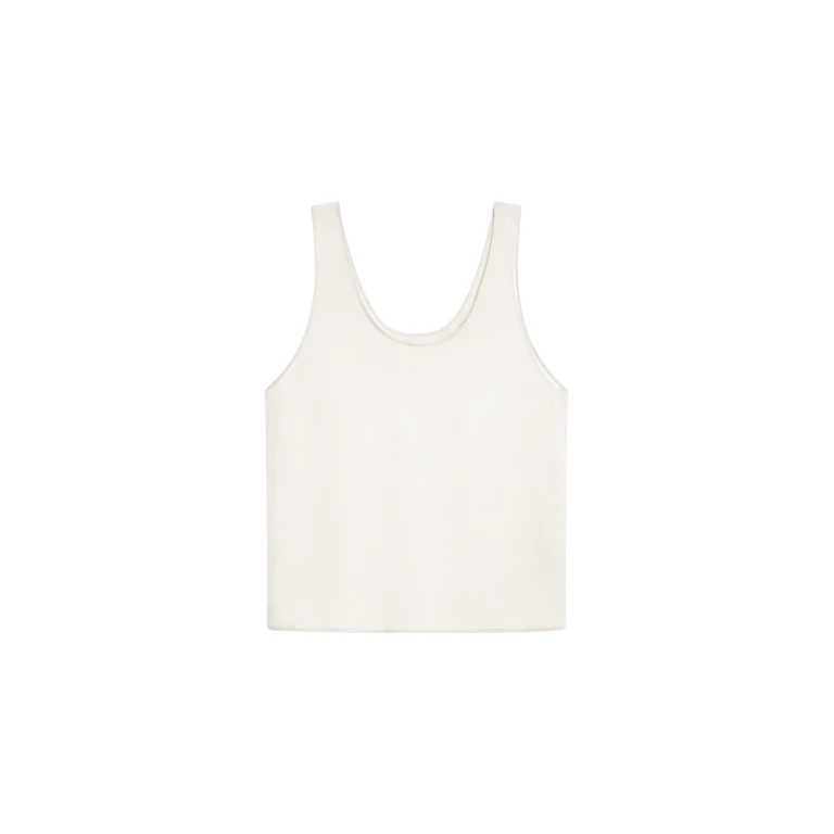 The Frankie Shop Esten Tank Top - Ivory - Oversized Minimalist Tops in Ivory - Shop at Luxury Shoes 