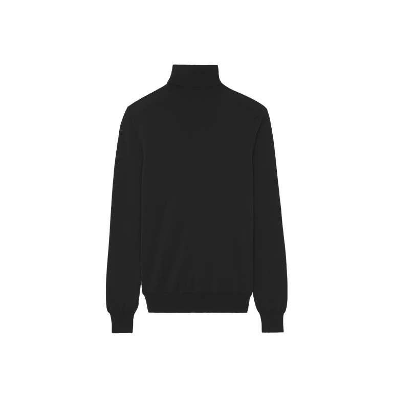 The Frankie Shop Eve Thin Turtleneck Sweater - Black - Oversized Minimalist Knitwear in Black - Shop at Luxury Shoes 