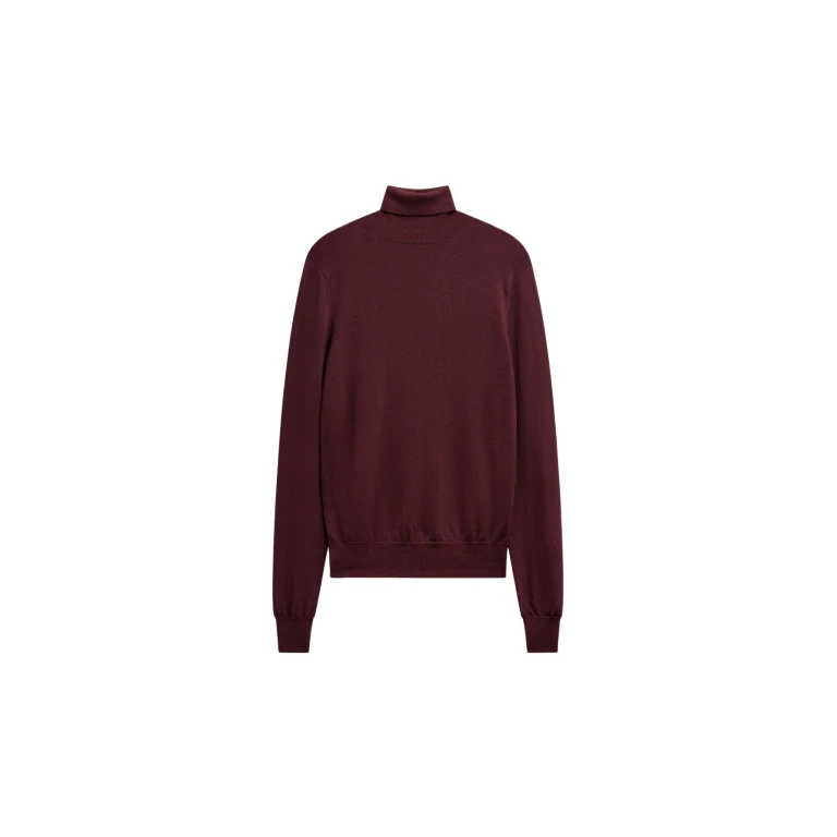 The Frankie Shop Eve Thin Turtleneck Sweater - Burgundy - Oversized Minimalist Knitwear in Red - Shop at Luxury Shoes 