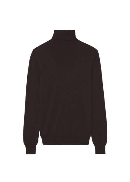 The Frankie Shop Eve Thin Turtleneck Sweater - Dark Brown - Oversized Minimalist Knitwear in Beige - Shop at Luxury Shoes 