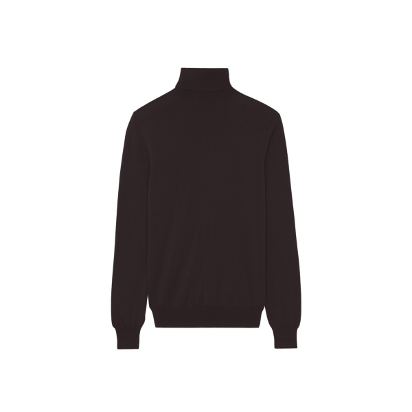 The Frankie Shop Eve Thin Turtleneck Sweater - Dark Brown - Oversized Minimalist Knitwear in Beige - Shop at Luxury Shoes 
