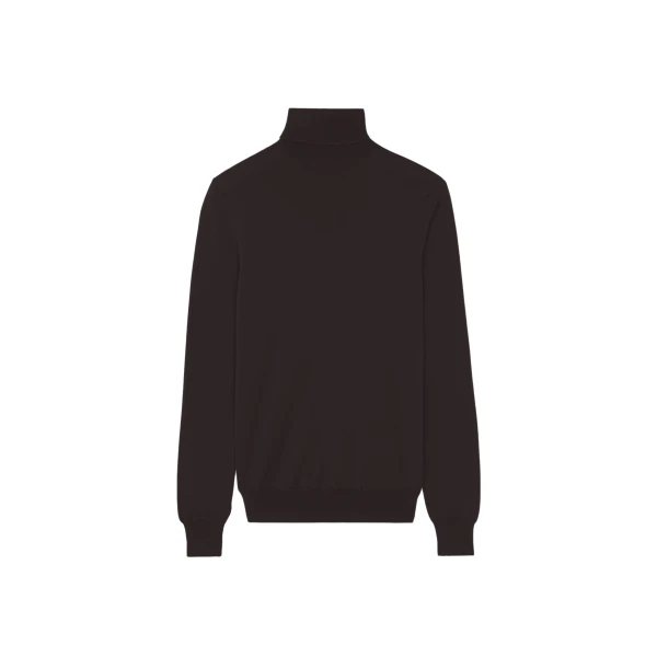 The Frankie Shop Eve Thin Turtleneck Sweater - Dark Brown - Oversized Minimalist Knitwear in Beige - Shop at Luxury Shoes 
