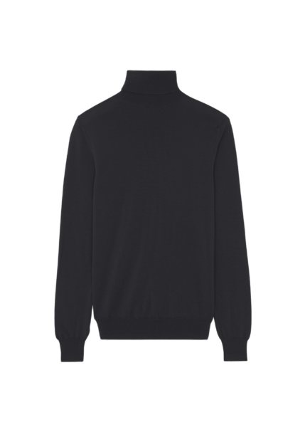 The Frankie Shop Eve Thin Turtleneck Sweater - Dark Grey Melange - Oversized Minimalist Knitwear in Grey - Shop at Luxury Shoes 