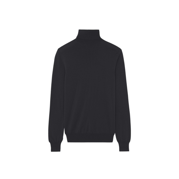 The Frankie Shop Eve Thin Turtleneck Sweater - Dark Grey Melange - Oversized Minimalist Knitwear in Grey - Shop at Luxury Shoes 