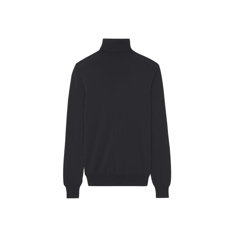 The Frankie Shop Eve Thin Turtleneck Sweater - Dark Grey Melange - Oversized Minimalist Knitwear in Grey - Shop at Luxury Shoes 