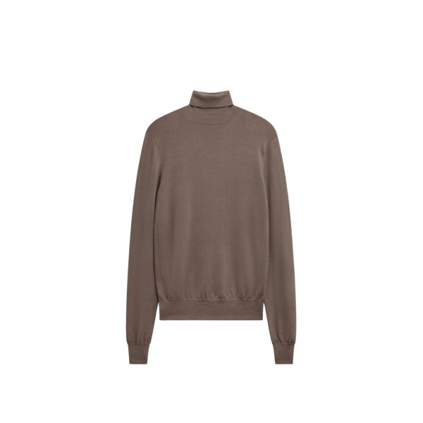The Frankie Shop Eve Thin Turtleneck Sweater - Dark Taupe - Oversized Minimalist Knitwear in Beige - Shop at Luxury Shoes 