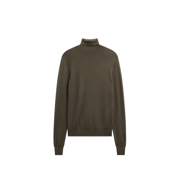The Frankie Shop Eve Thin Turtleneck Sweater - Olive - Oversized Minimalist Knitwear in Green - Shop at Luxury Shoes 