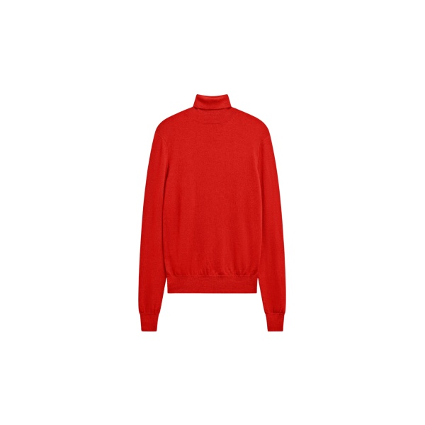 The Frankie Shop Eve Thin Turtleneck Sweater - Red - Oversized Minimalist Knitwear in Red - Shop at Luxury Shoes 