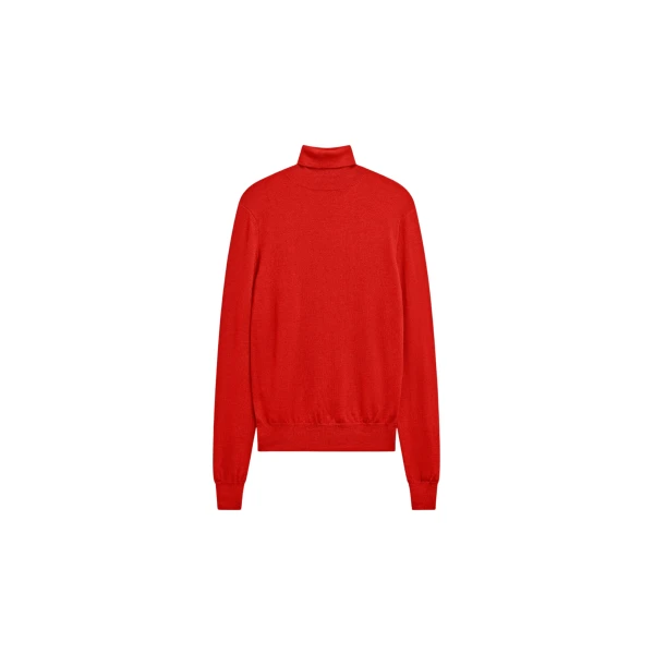 The Frankie Shop Eve Thin Turtleneck Sweater - Red - Oversized Minimalist Knitwear in Red - Shop at Luxury Shoes 