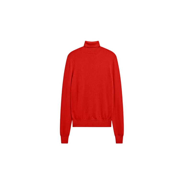 The Frankie Shop Eve Thin Turtleneck Sweater - Red - Oversized Minimalist Knitwear in Red - Shop at Luxury Shoes 