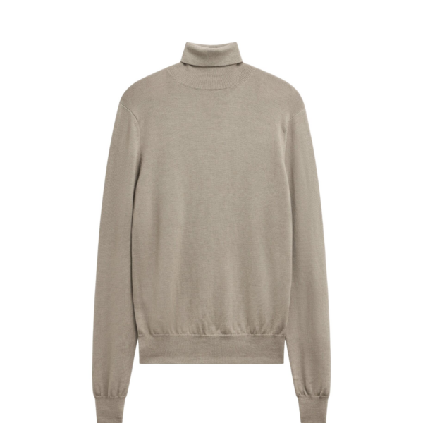 The Frankie Shop Eve Thin Turtleneck Sweater - Taupe - Oversized Minimalist Knitwear in Beige - Shop at Luxury Shoes 