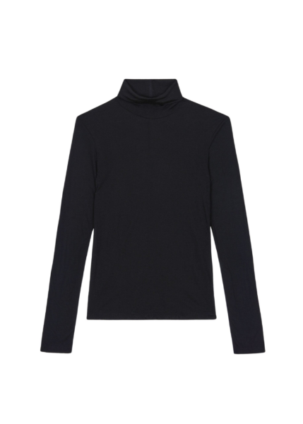 The Frankie Shop Evren Sheer Turtleneck - Black - Oversized Minimalist Knitwear in Black - Shop at Luxury Shoes 