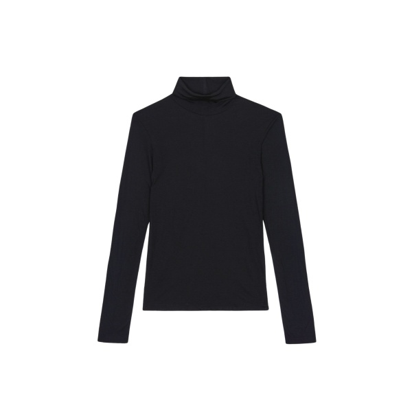The Frankie Shop Evren Sheer Turtleneck - Black - Oversized Minimalist Knitwear in Black - Shop at Luxury Shoes 