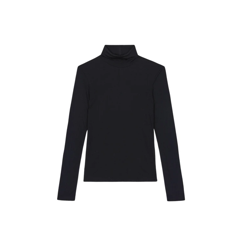 The Frankie Shop Evren Sheer Turtleneck - Black - Oversized Minimalist Knitwear in Black - Shop at Luxury Shoes 