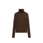 The Frankie Shop Evren Sheer Turtleneck - Brown - Oversized Minimalist Knitwear in Beige - Shop at Luxury Shoes 