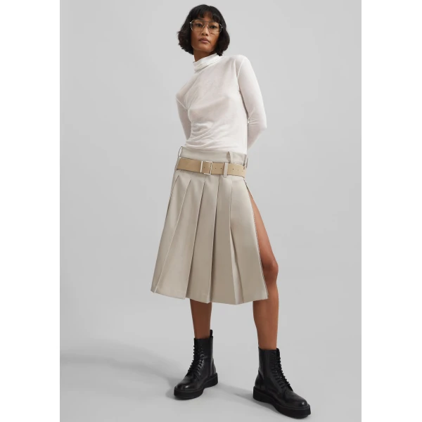 The Frankie Shop Evren Sheer Turtleneck - White - Oversized Minimalist Knitwear in White - Shop at Luxury Shoes 