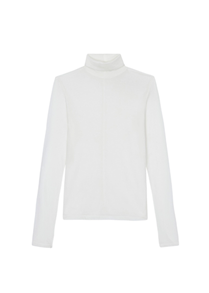 The Frankie Shop Evren Sheer Turtleneck - White - Oversized Minimalist Knitwear in White - Shop at Luxury Shoes 