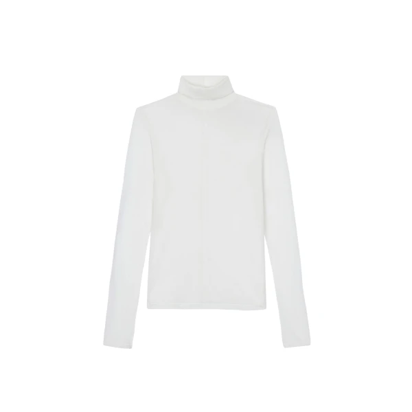 The Frankie Shop Evren Sheer Turtleneck - White - Oversized Minimalist Knitwear in White - Shop at Luxury Shoes 
