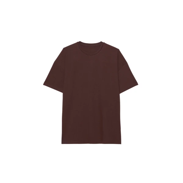 The Frankie Shop Faro Boxy Tee - Brown - Oversized Minimalist Tops in Beige - Shop at Luxury Shoes 