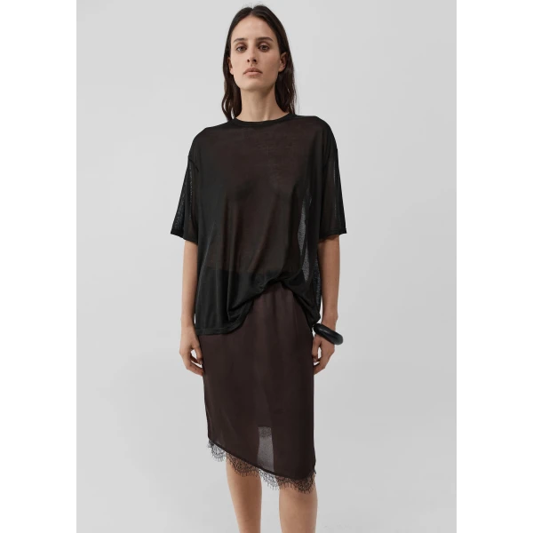 The Frankie Shop Fine Lace Skirt - Bark - Oversized Minimalist Skirts in Beige - Shop at Luxury Shoes 