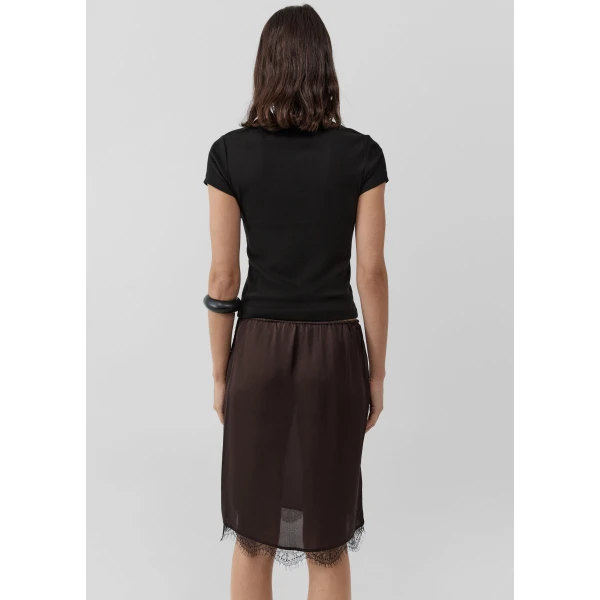The Frankie Shop Fine Lace Skirt - Bark - Oversized Minimalist Skirts in Beige - Shop at Luxury Shoes 