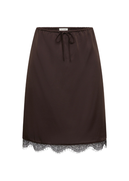 The Frankie Shop Fine Lace Skirt - Bark - Oversized Minimalist Skirts in Beige - Shop at Luxury Shoes 