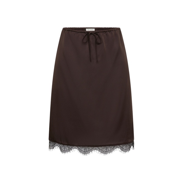 The Frankie Shop Fine Lace Skirt - Bark - Oversized Minimalist Skirts in Beige - Shop at Luxury Shoes 